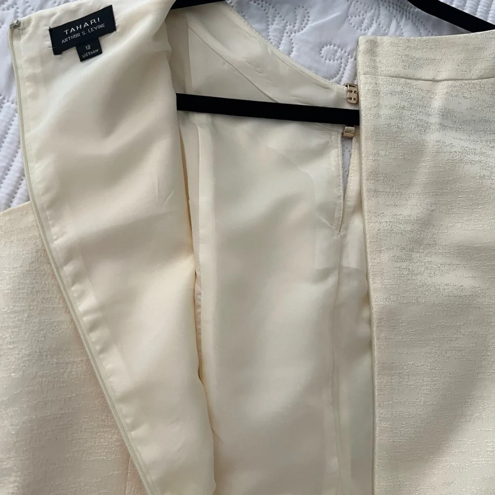 Elegant Pale Yellow Sleeveless Dress TAHARI New with Tags Size 12 - Picture 7 of 9